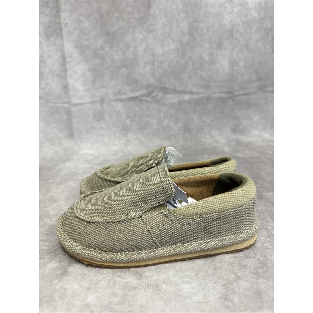 Children's Place Canvas Boys Loafers Toddler SZ-11 Beige Casual Slip-On